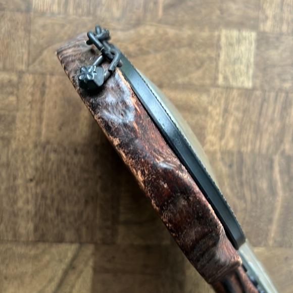 Vintage wooden key shaped wall hanging thermometer Swiss Alps scenery - Picture 12 of 16